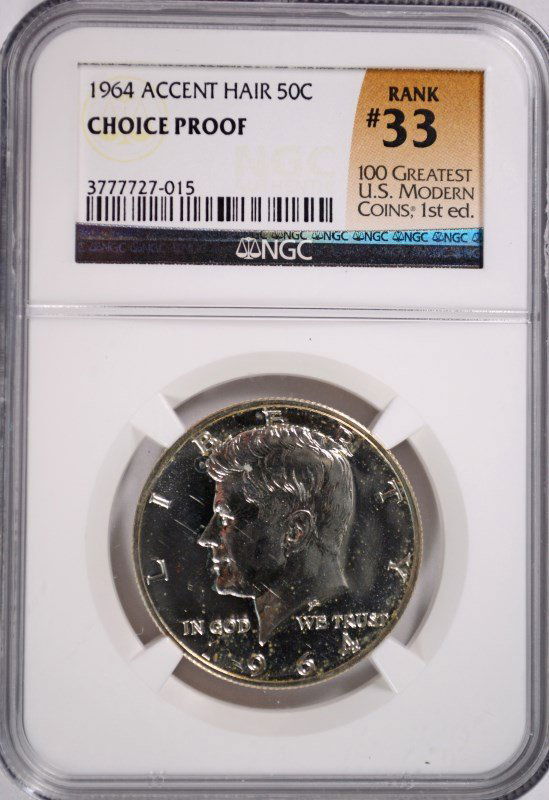 1964 PROOF KENNEDY HALF DOLLAR NGC CHOICE PROOF (ACCENT (1 of 4)