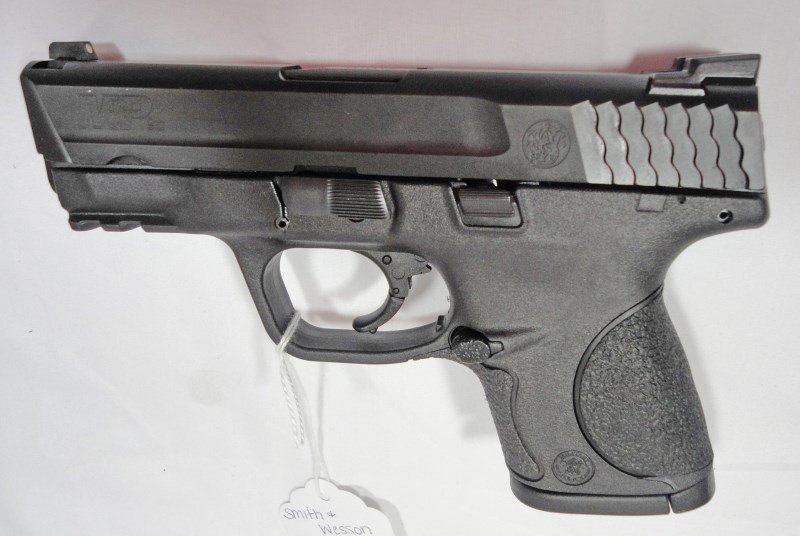 Smith & Wesson M&P9 Compact. 9mm. New in box.: Smith & Wesson M&P9 Compact. 9mm. New in box. Double action only. Black Melonite Finish, Polymer frame, capacity: 12+1. 2 magazines. Sights - Novak Lo-Mount Carry. EST:$550-$600