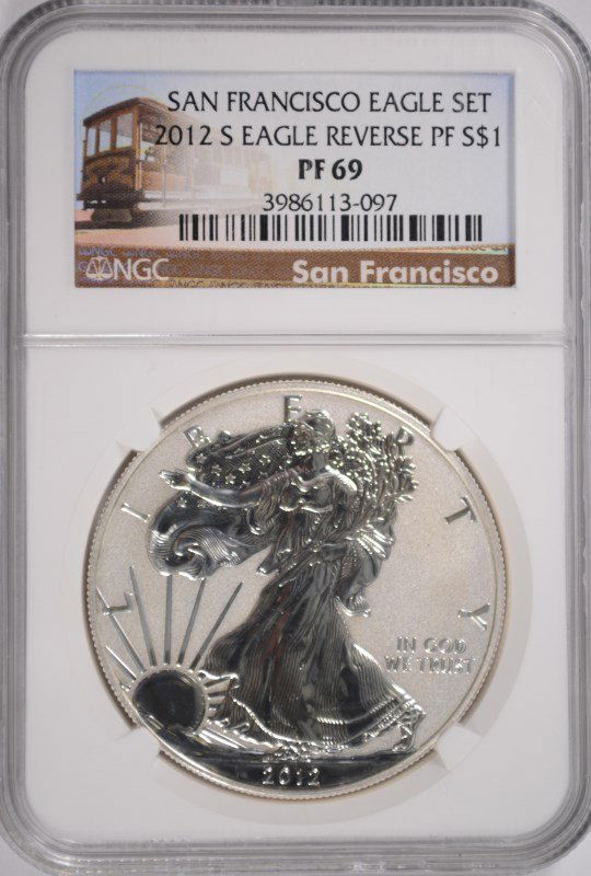 2012-S AMERICAN SILVER EAGLE REVERSE PROOF, NGC (1 of 4)