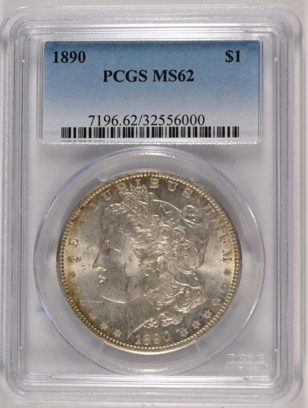 1890 MORGAN SILVER DOLLAR, PCGS MS-62: ESTIMATE, $80.00 TO $90.00 Bid with confidence at Silvertowne Auctions. One of the internet’s leading Auction Houses.