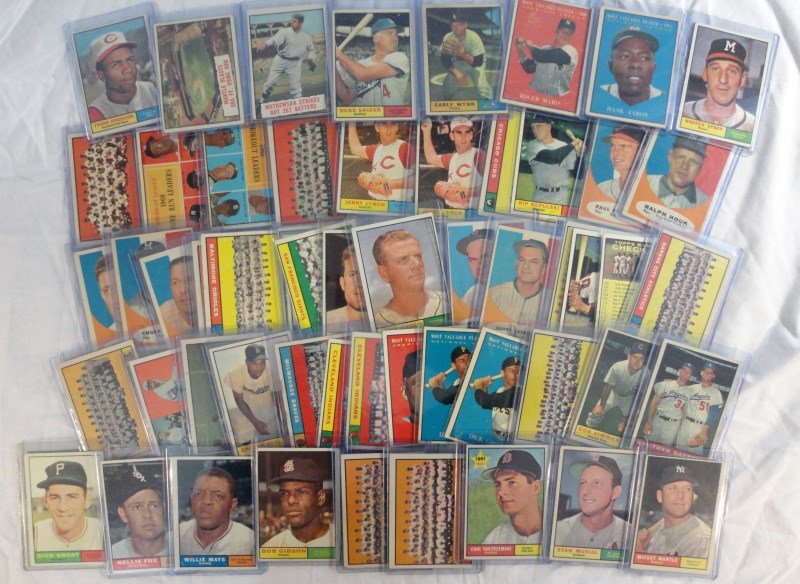 1961 TOPPS BASEBALL LOT (58 CDS) MANTLE NM, MAYS, F. (1 of 4)