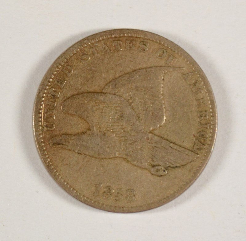 1858 SL FLYING EAGLE CENT F/VF (1 of 2)