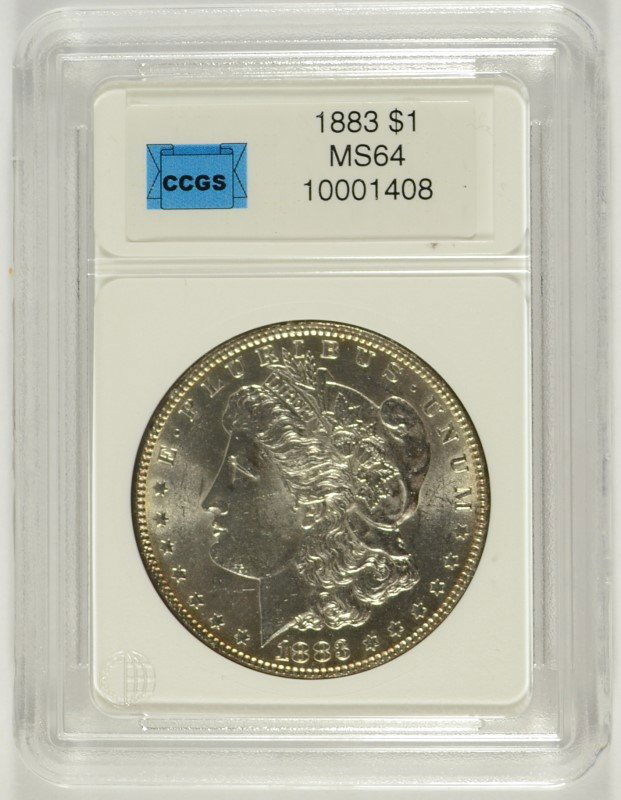 1883 MORGAN SILVER DOLLAR, CCGS MS-64 (1 of 4)