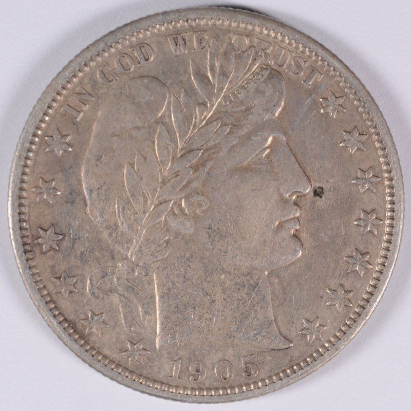 1905 BARBER HALF DOLLAR AU ORIGINAL (1 of 2)