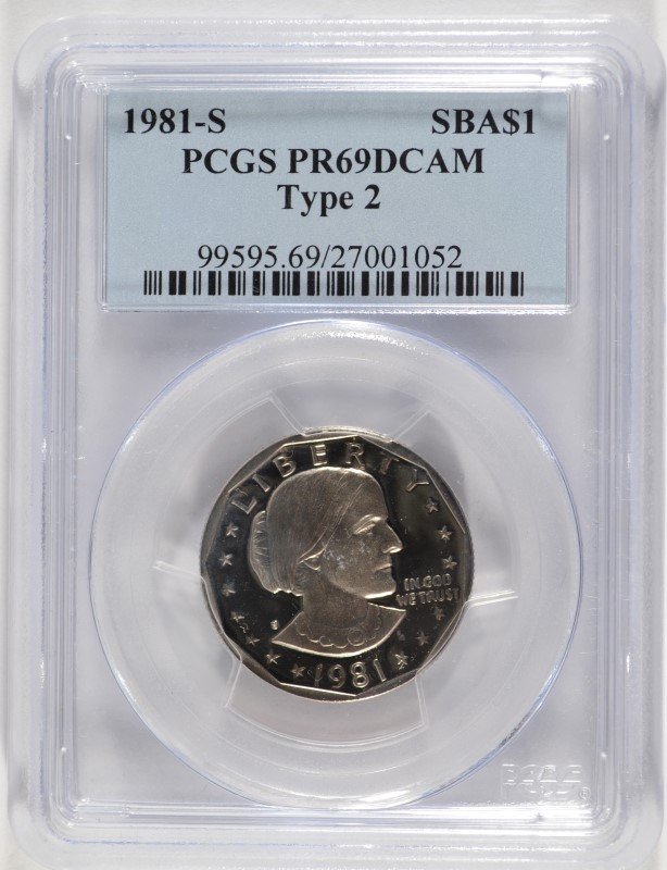 1981-S (TYPE 2) PROOF SUSAN B ANTHONY DOLLAR PCGS PR-69 (1 of 4)