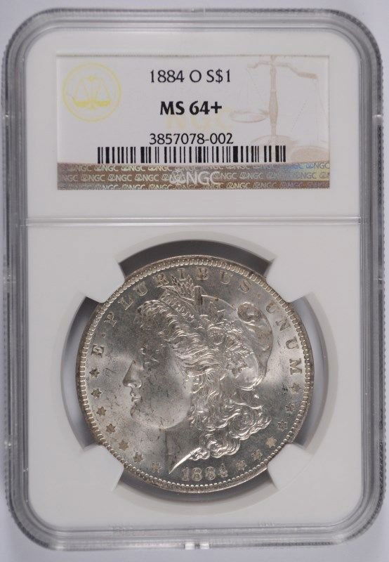 1884-O MORGAN SILVER DOLLAR, NGC MS 64+: ESTIMATE, $100.00 TO $120.00 Silvertowne Auctions is known for Quality & Service. Be sure to register to bid