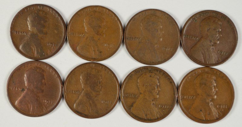 (8) 1911-D LINCOLN CENTS (1 of 2)
