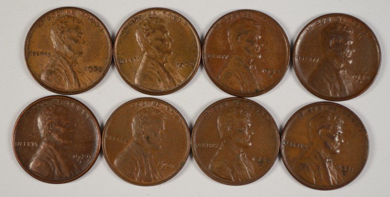 (8) LINCOLN CENTS (1929-D, 1929-S, 1931, 1931-D, 1932, (1 of 2)