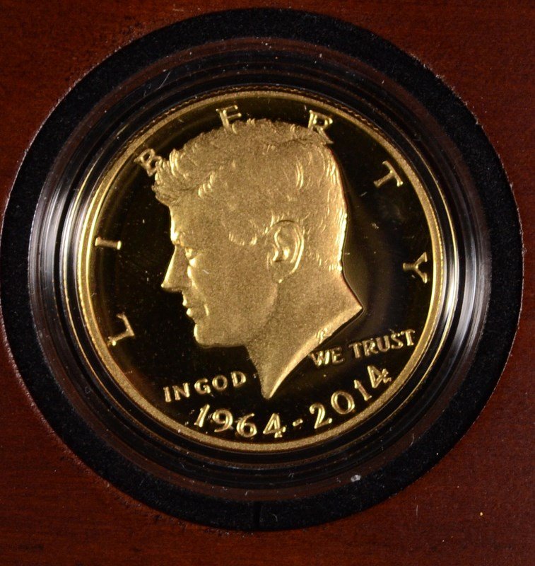 2014 GOLD 50th ANNIVERSARY KENNEDY PROOF HALF DOLLAR (1 of 6)
