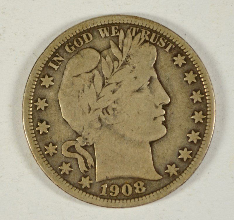 1908-D BARBER HALF DOLLAR F/VF (1 of 2)