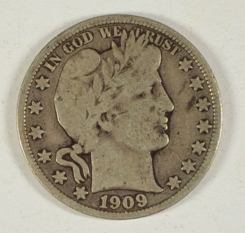 1909-S BARBER HALF DOLLAR F/VF (1 of 2)