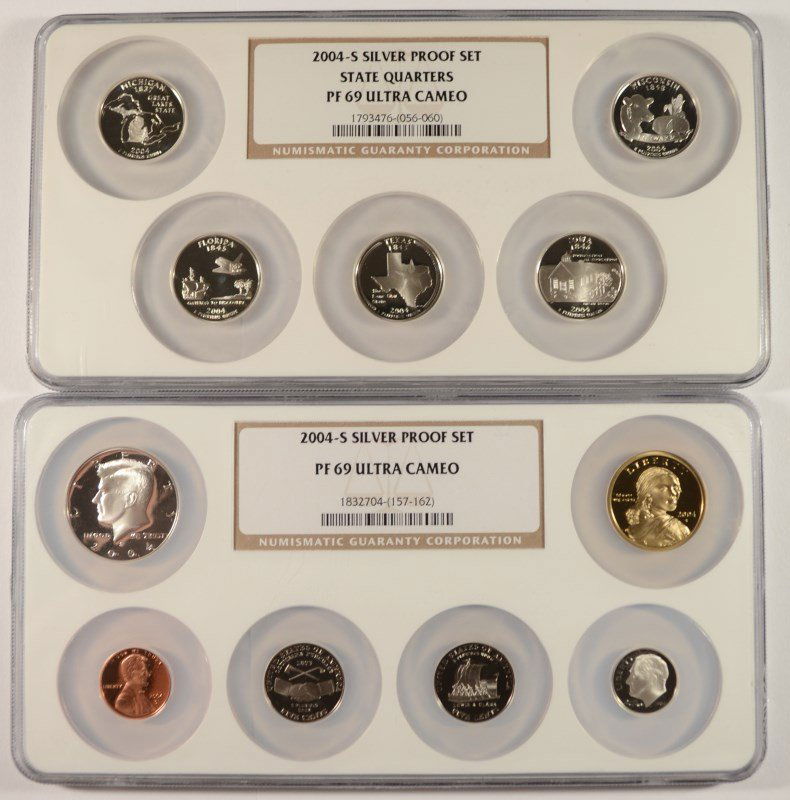 2004-S SILVER PROOF SET, NGC GRADED PROOF-69 U.C.  ALL (1 of 2)