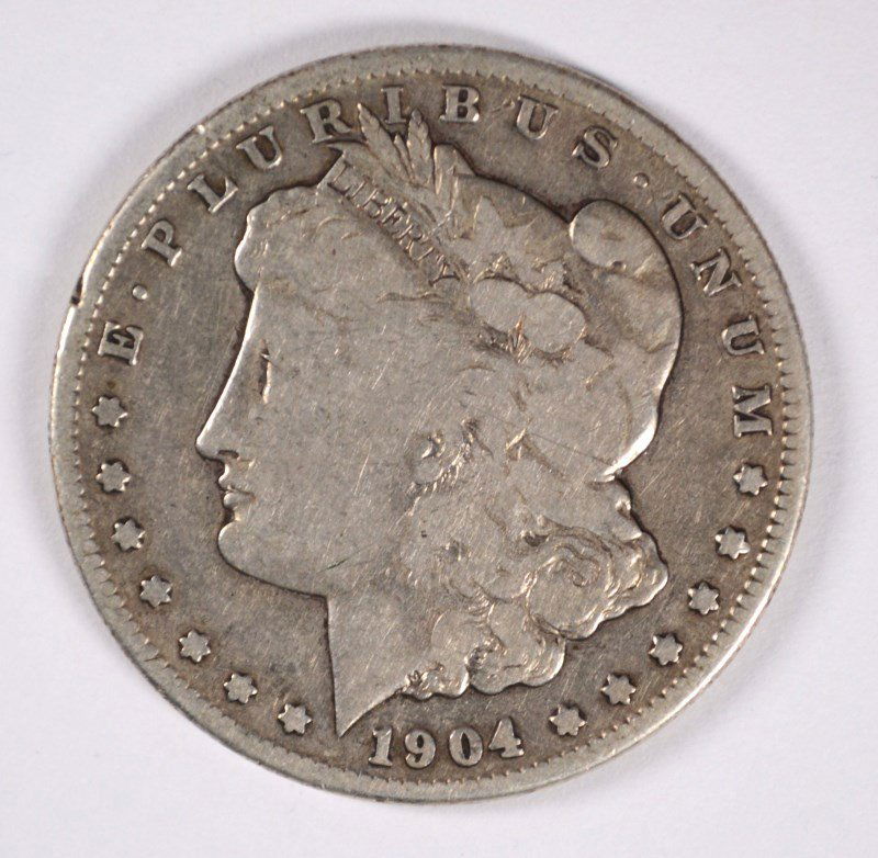 1904-S MORGAN DOLLAR VG: ESTIMATE $50 - $60. SILVERTOWNE AUCTIONS IS KNOWN FOR QUALITY & SERVICE. REGISTER TO BID!