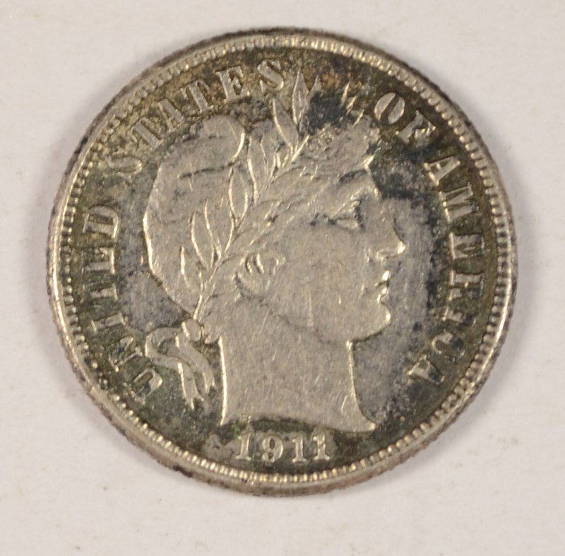 1911-S BARBER DIME XF/AU (1 of 2)