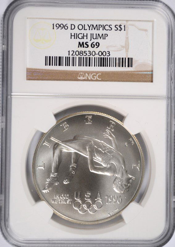 1996-D OLYMPICS (HIGH JUMP) COMMEN DOLLAR NGC MS-69 (1 of 4)