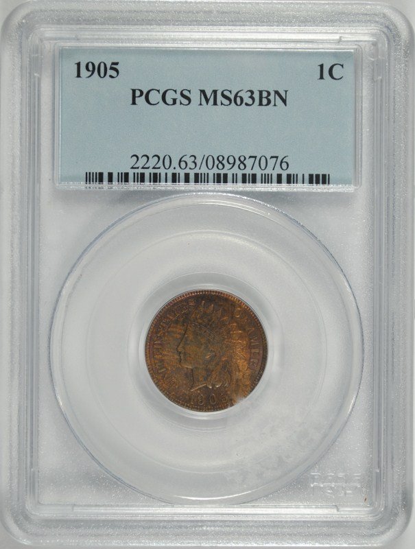 1905 INDIAN HEAD CENT, PCGS MS-63 BN (1 of 4)