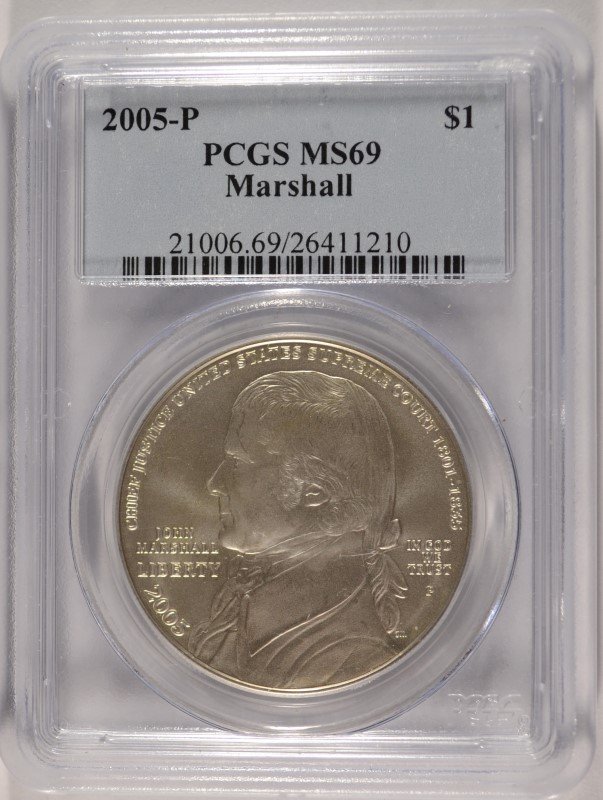 2005-P MARSHALL SILVER DOLLAR PCGS MS-69 (1 of 4)