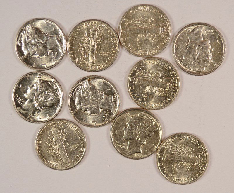 (10) 1944 MERCURY DIMES CH BU (1 of 1)