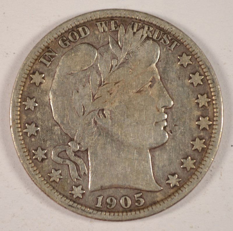 1905-S BARBER HALF DOLLAR F/VF (1 of 2)