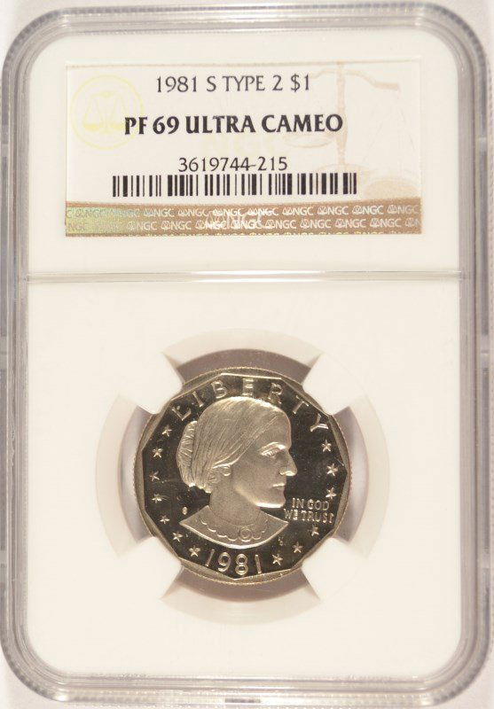 1981-S PROOF (TYPE 2) SUSAN B ANTHONY DOLLAR NGC PF-69 (1 of 4)