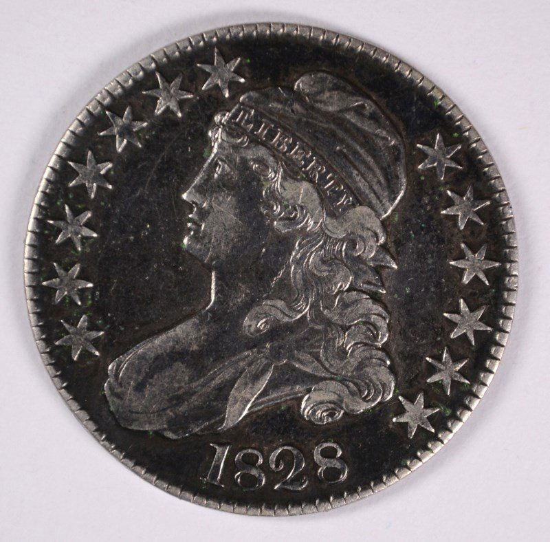 1828 CAPPED BUST HALF DOLLAR, XF (1 of 2)