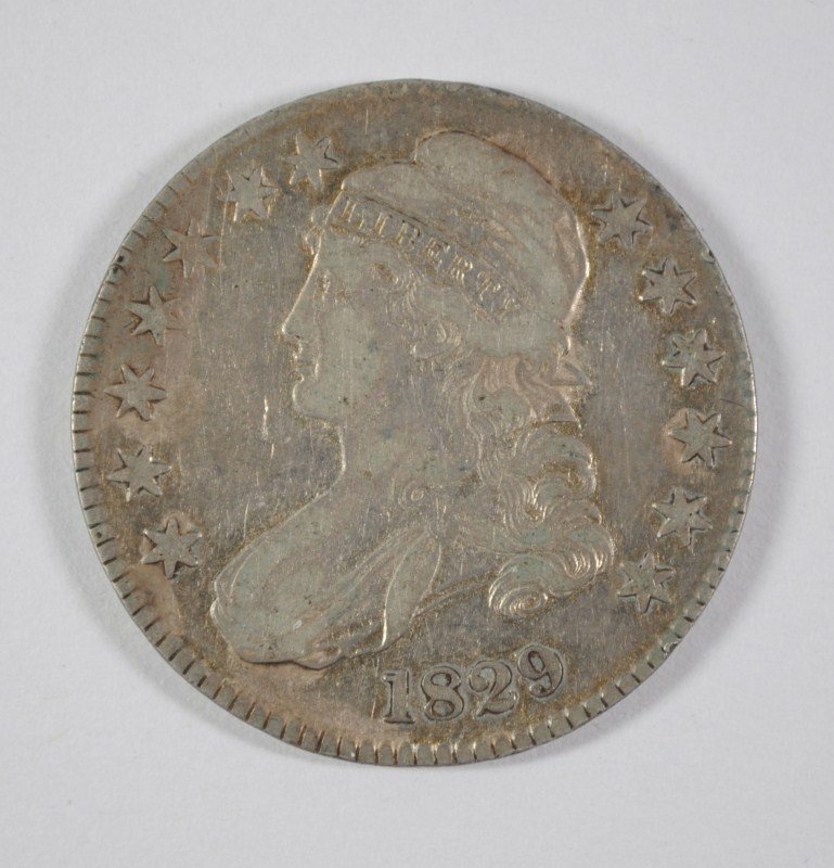 1829 CAPPED BUST HALF DOLLAR, VF (1 of 2)