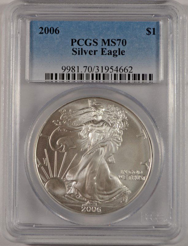 2006 AMERICAN SILVER EAGLE, PCGS MS-70 PERFECT! (1 of 4)