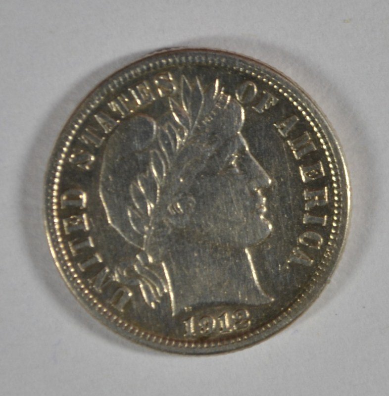 1912-S BARBER DIME, AU (1 of 2)