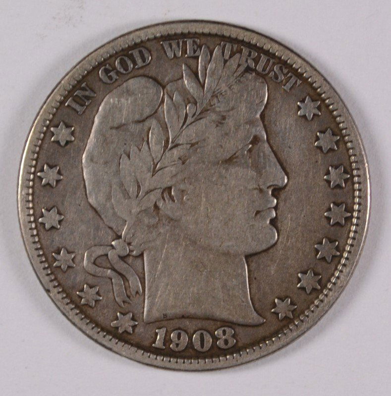 1908-D BARBER HALF DOLLAR F/VF (1 of 2)