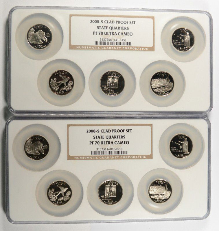 (2) 2008 CLAD PROOF QUARTER SETS NGC PF-70 UC (1 of 2)