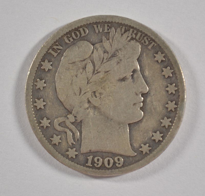 1909-S BARBER HALF DOLLAR F/VF (1 of 2)