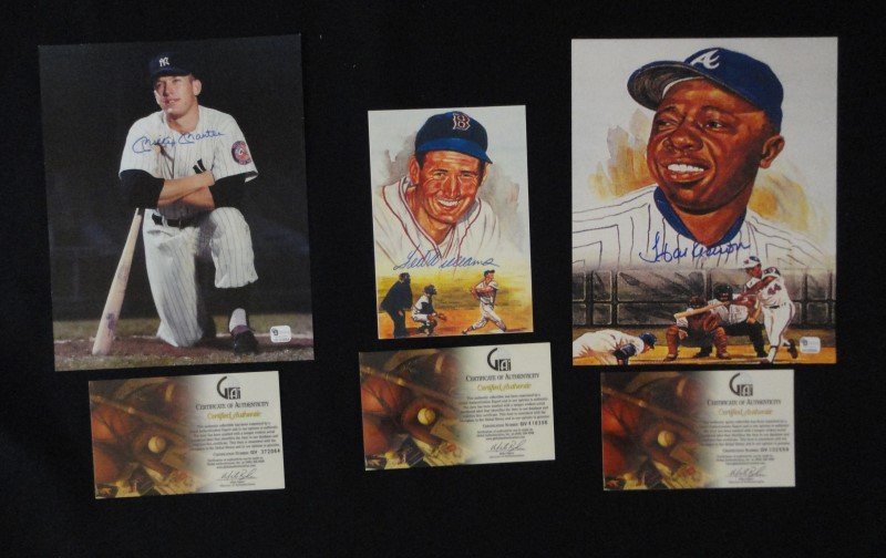 3 - GAI CERTED AUTOGRAPHED PHOTO's -  MANTLE - MAYS - (1 of 1)