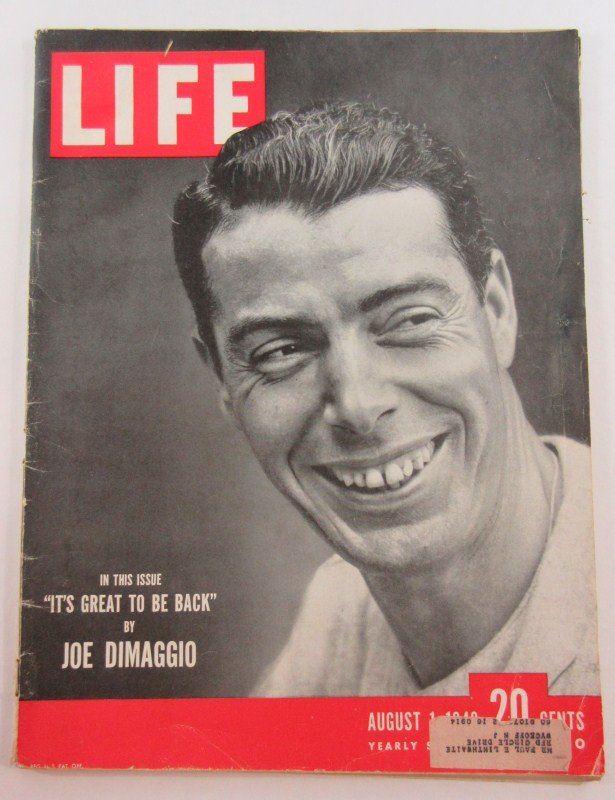 Joe DiMaggio cover Complete Life magazine August 1, (1 of 2)