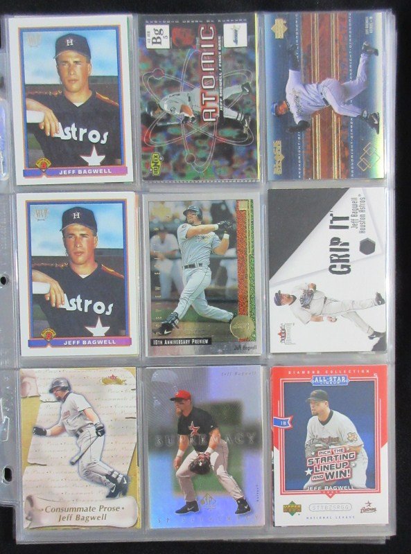 JEFF BAGWELL BASEBALL CARD LOT - 80 CARDS - MOSTLY ALL (1 of 5)