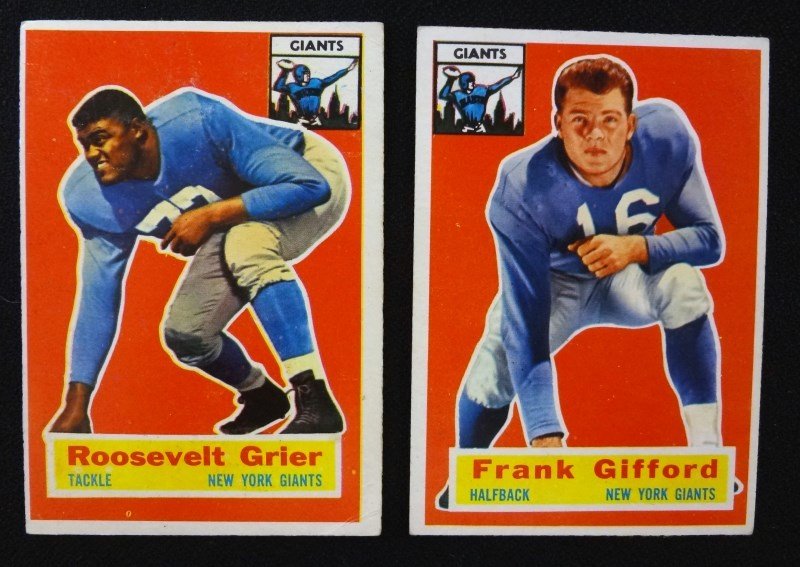 2 - 1956 TOPPS FOOTBALL #53 FRANK GIFFORD & #101 (1 of 2)