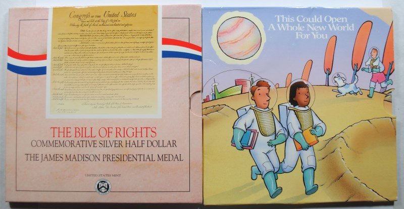 ( 2 ) 1993 BILL OF RIGHTS UNC SILVER HALF DOLLARS: (1 of 7)