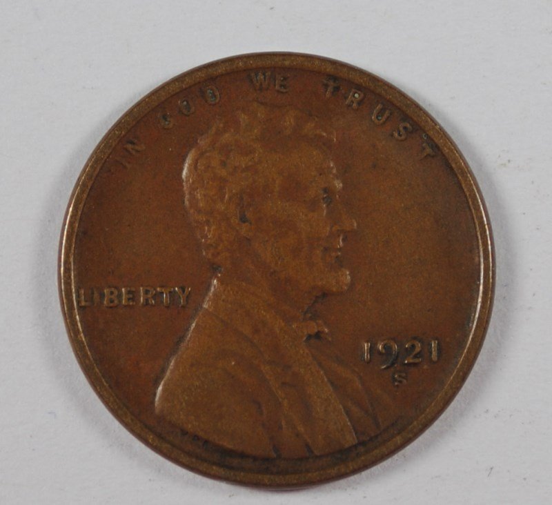 1921-S LINCOLN CENT XF/AU (1 of 2)