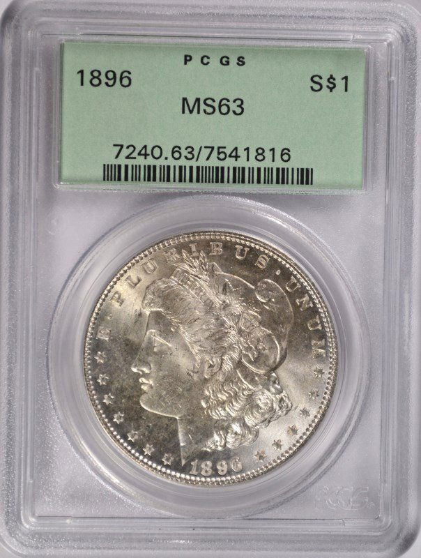 1896 MORGAN DOLLAR PCGS MS-63 (OGH) (1 of 4)