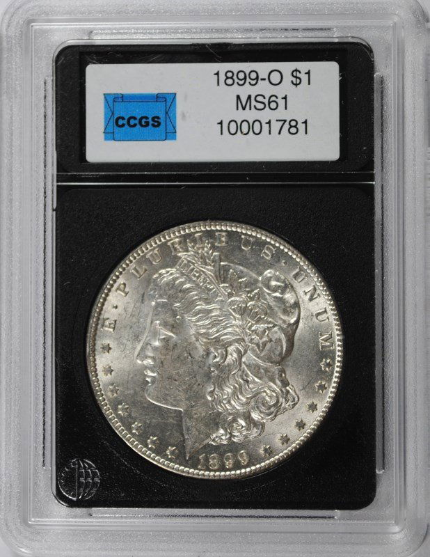 1899-O MORGAN SILVER DOLLAR, CCGS MS-61 (1 of 4)