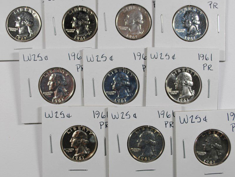 (10) 1961 PROOF WASHINGTON QUARTERS (1 of 2)