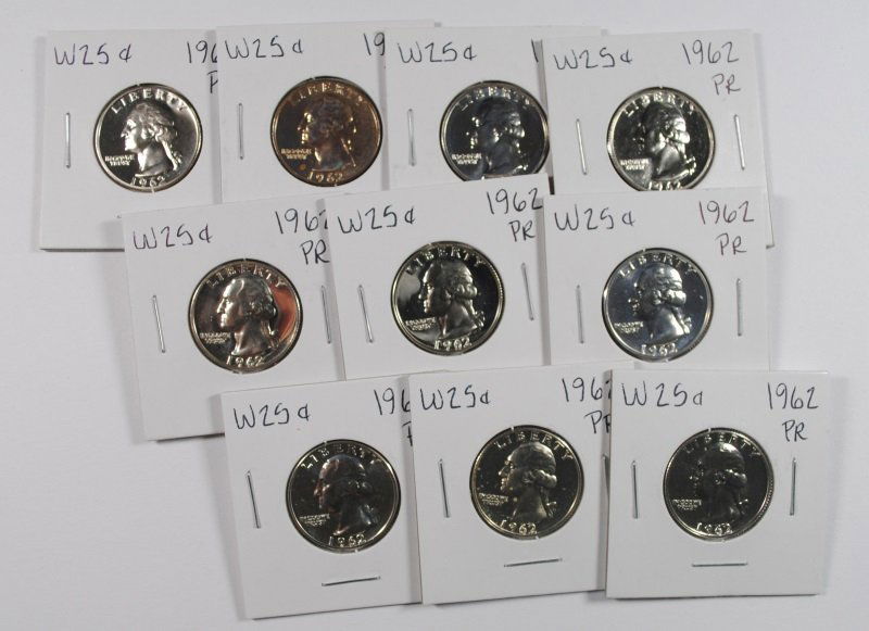 (10) 1962 PROOF WASHINGTON QUARTERS (1 of 2)