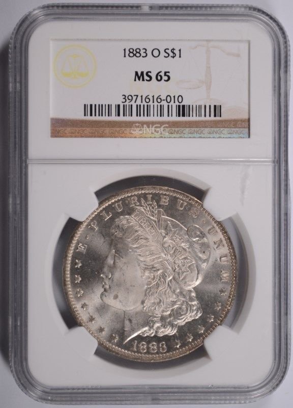 1883-O MORGAN SILVER DOLLAR, NGC MS-65 GEM, SUPERB! (1 of 4)