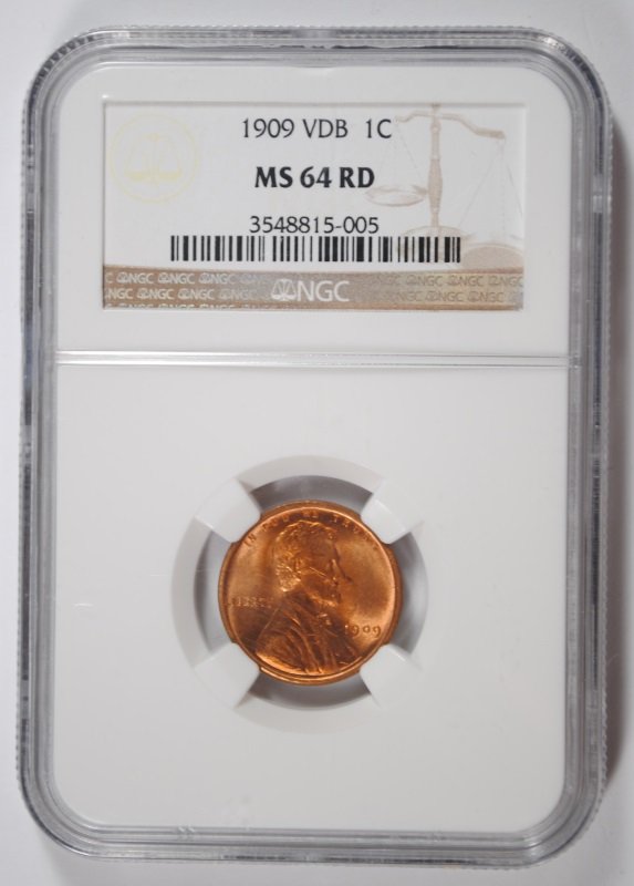 1909 VDB LINCOLN CENT, NGC MS-64 RED (1 of 4)