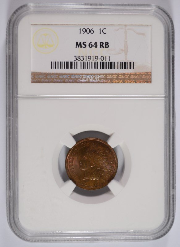1906 INDIAN HEAD CENT, NGC MS-64 RB GORGEOUS! (1 of 4)