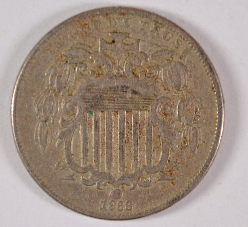 1868 SHIELD NICKEL VF/XF (1 of 2)