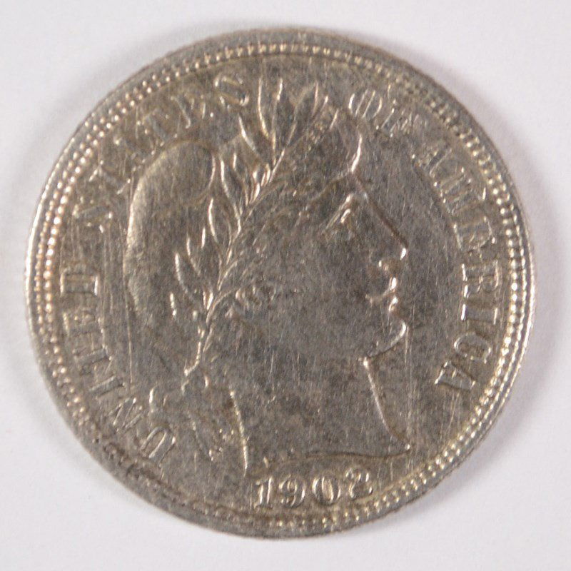 1902-S BARBER DIME XF/AU (1 of 2)