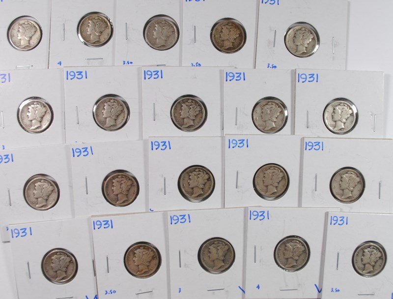 (20) 1931 MERCURY DIMES (1 of 2)