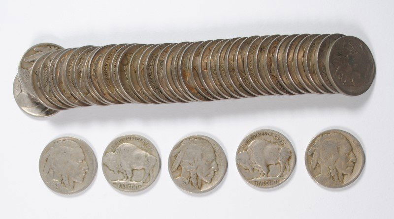 ROLL OF 1920 BUFFALO NICKELS, GOOD OR BETTER ( 40 ) (1 of 1)