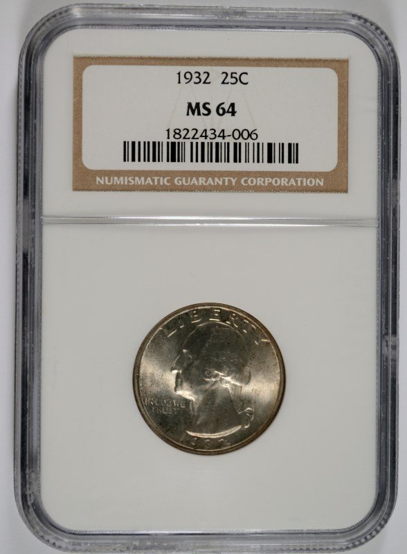 1932 WASHINGTON QUARTER, NGC MS-64 (1 of 4)
