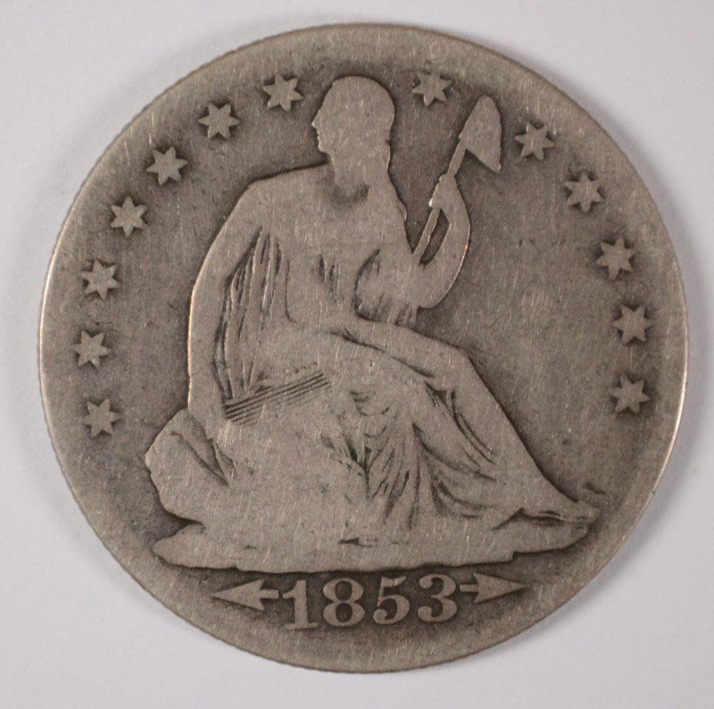 1853-O SEATED HALF DOLLAR G/VG (1 of 2)